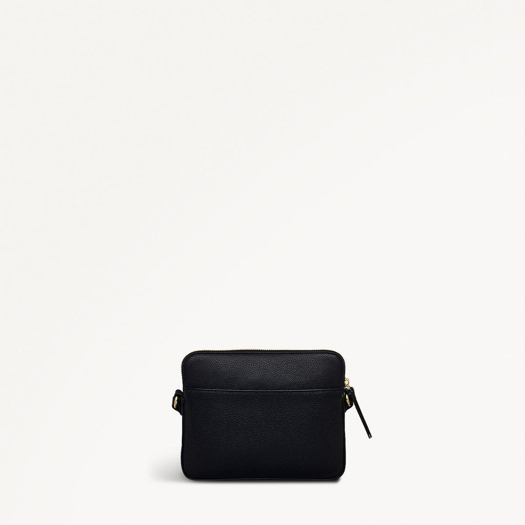 Redford Close Leather Small Ziptop Cross Body Bag in Black - 111834