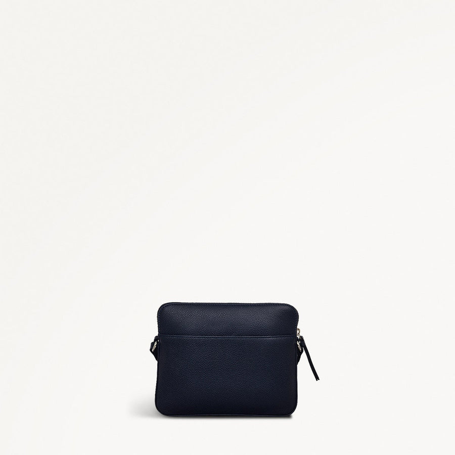 Redford Close Leather Small Ziptop Cross Body Bag in Ink - 111835