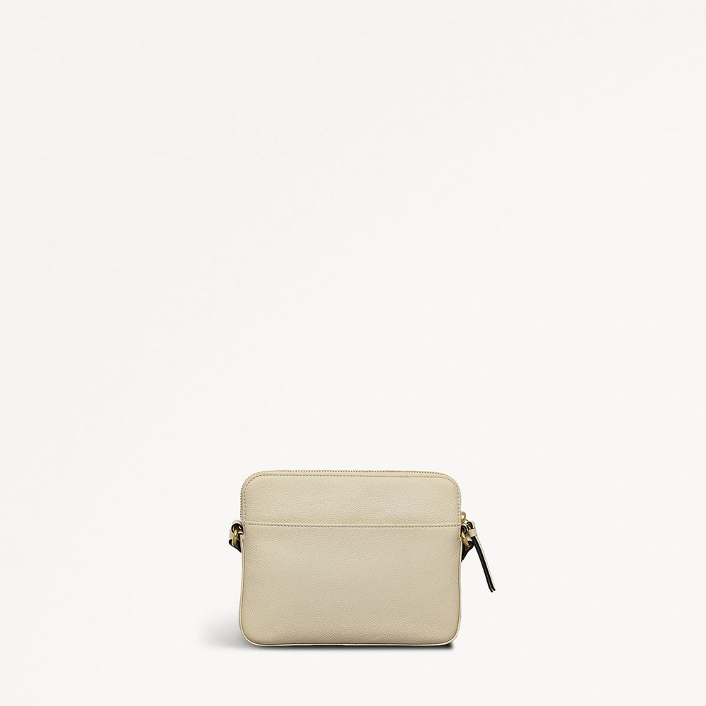 Redford Close Leather Small Ziptop Cross Body Bag in Chalk - 111836
