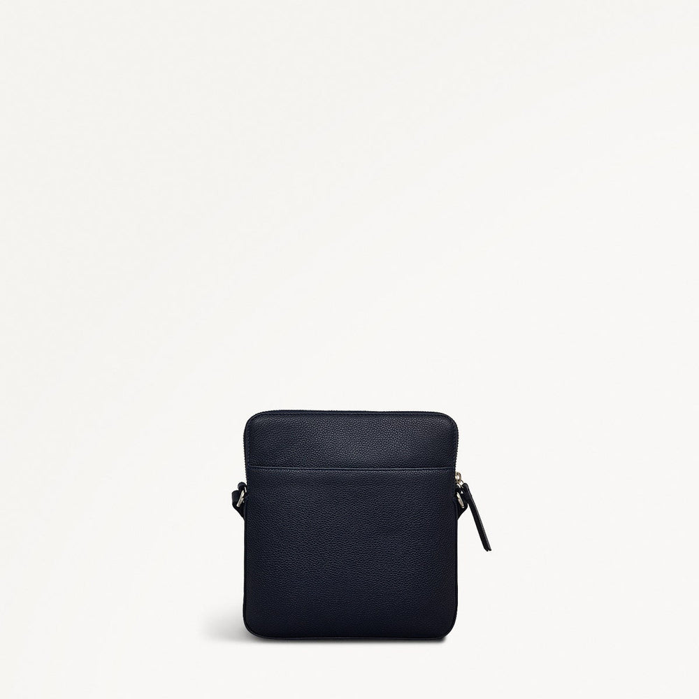 Redford Close Leather Medium Ziptop Cross Body Bag in Ink - 111839