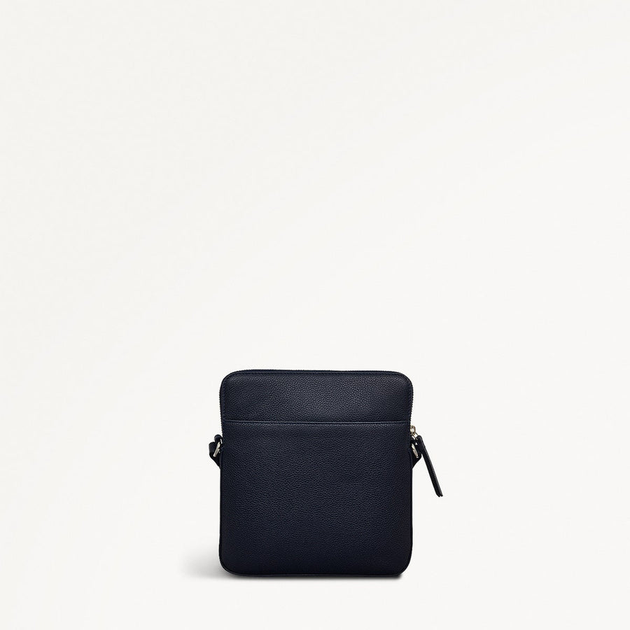 Redford Close Leather Medium Ziptop Cross Body Bag in Ink - 111839