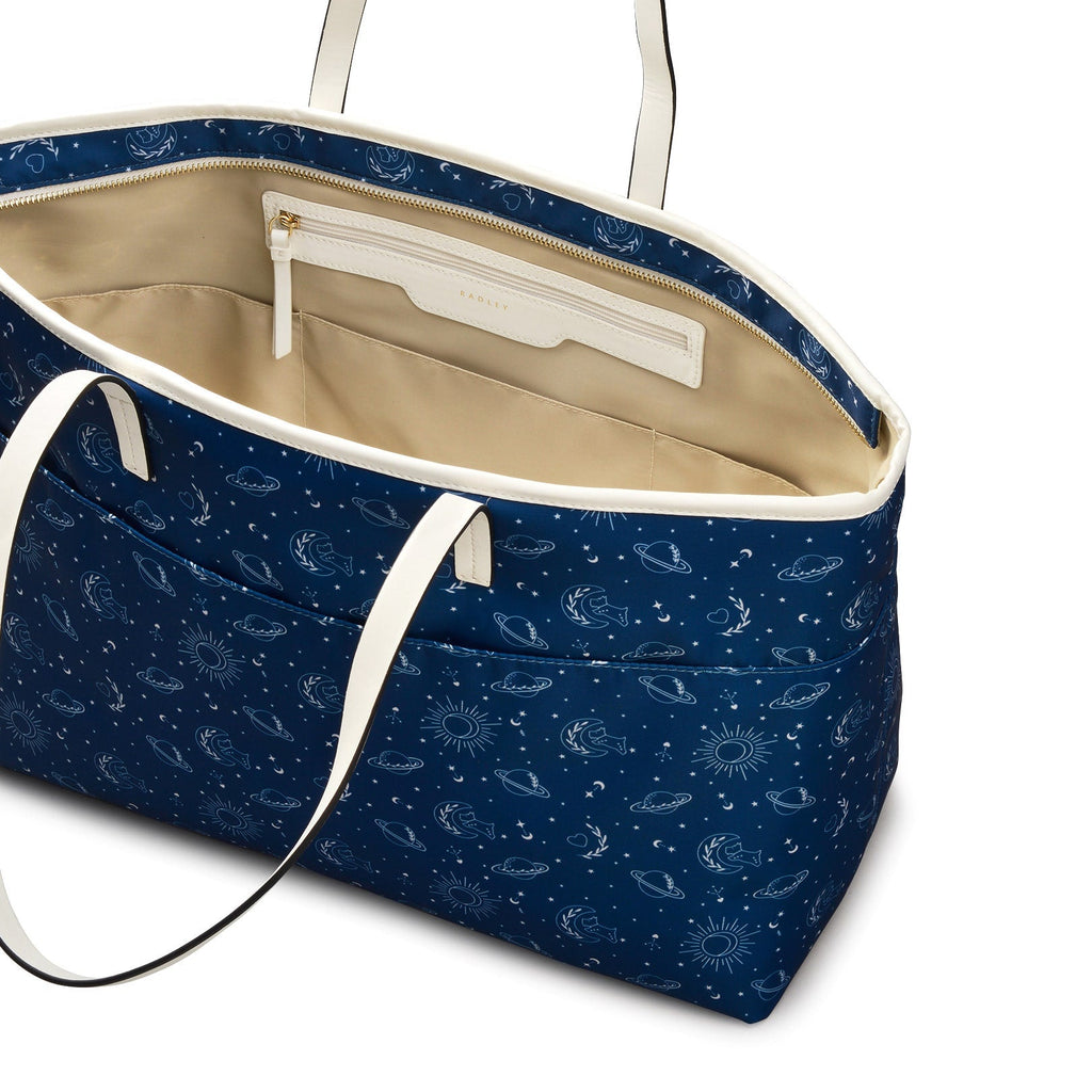 Finsbury Park Fabric Large Ziptop Shoulder Bag in Deepsea - 111854