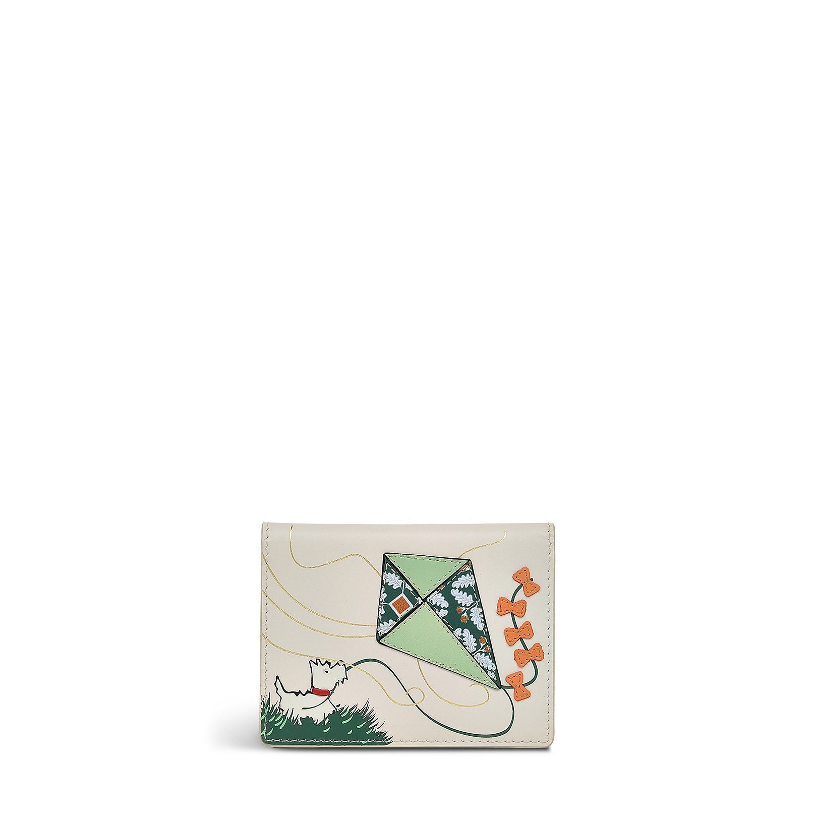 Kite Flying Leather Small Card Holder in Chalk - 111862