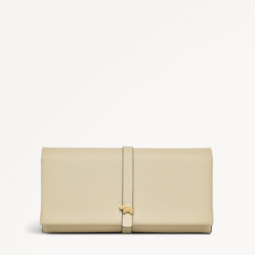 Sandler Way Leather Large Flapover Wallet in Chalk - 111864