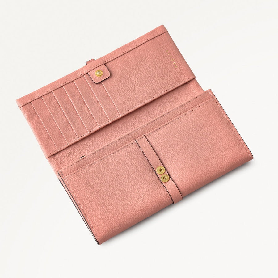 Sandler Way Leather Large Flapover Wallet in Sienna Pink - 111865