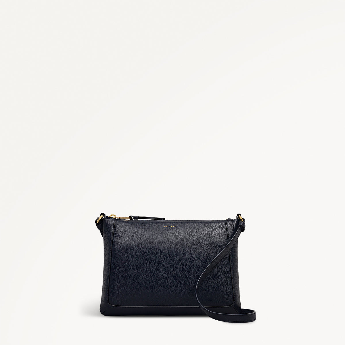 Kew Way Leather Small Ziptop Cross Body Bag in Ink - 111882