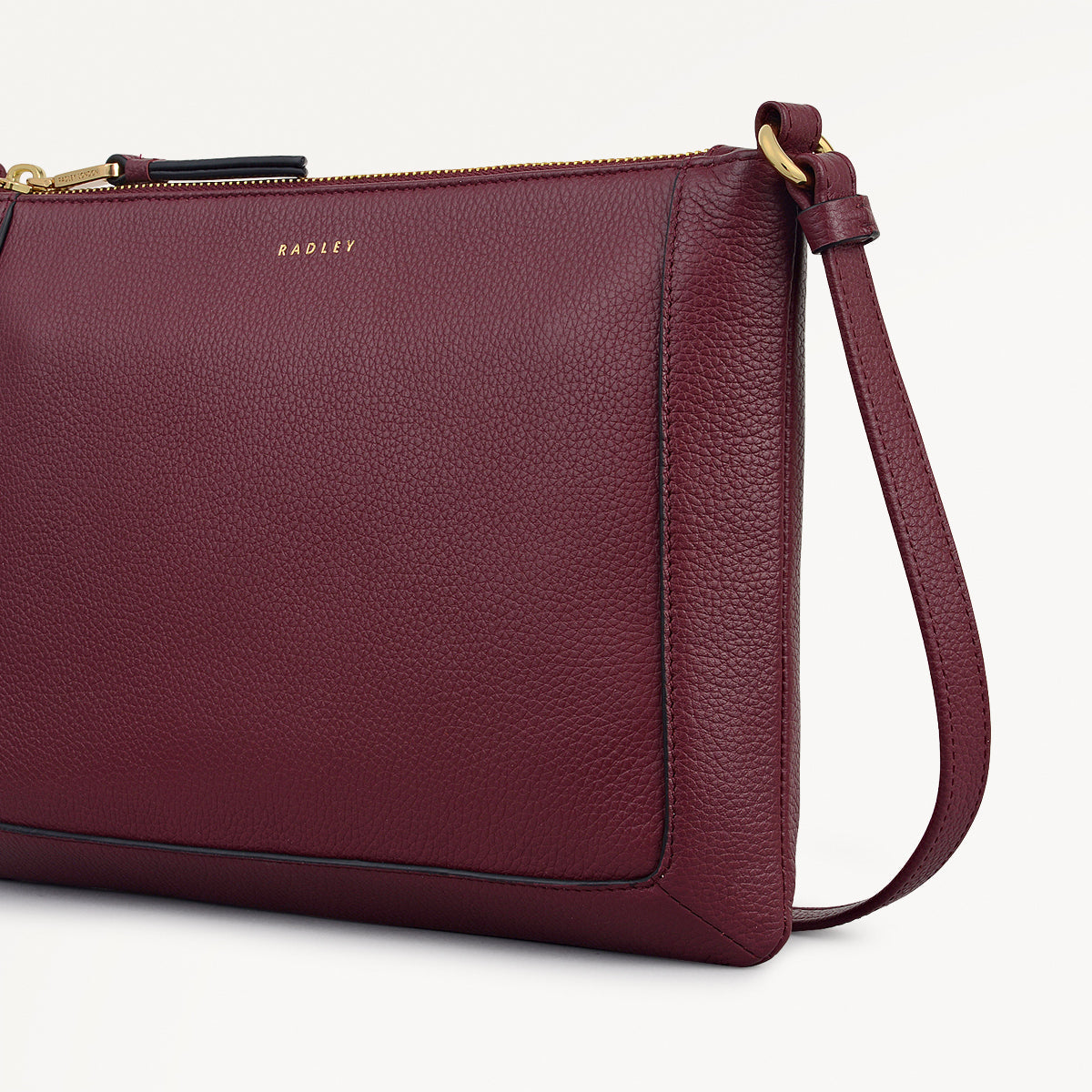Kew Way Leather Small Ziptop Cross Body Bag in Merlot - 111883