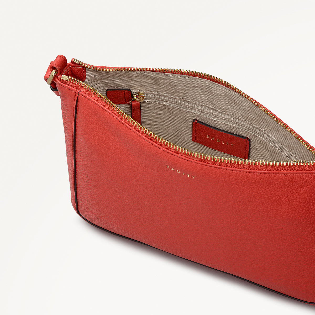 Kew Way Leather Small Ziptop Cross Body Bag in Luscious Red - 111884