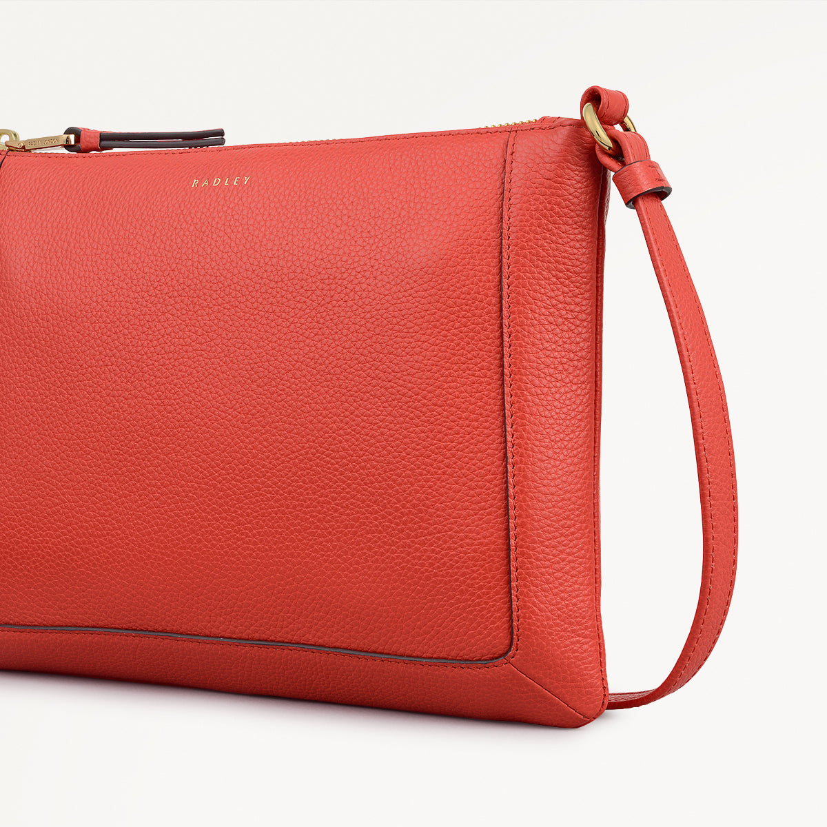 Kew Way Leather Small Ziptop Cross Body Bag in Luscious Red - 111884