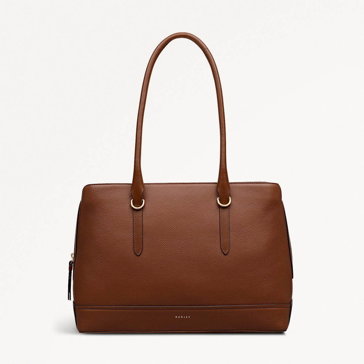 Paddington Place Leather Medium Ziptop Shoulder Bag in Indus Tan - 111886