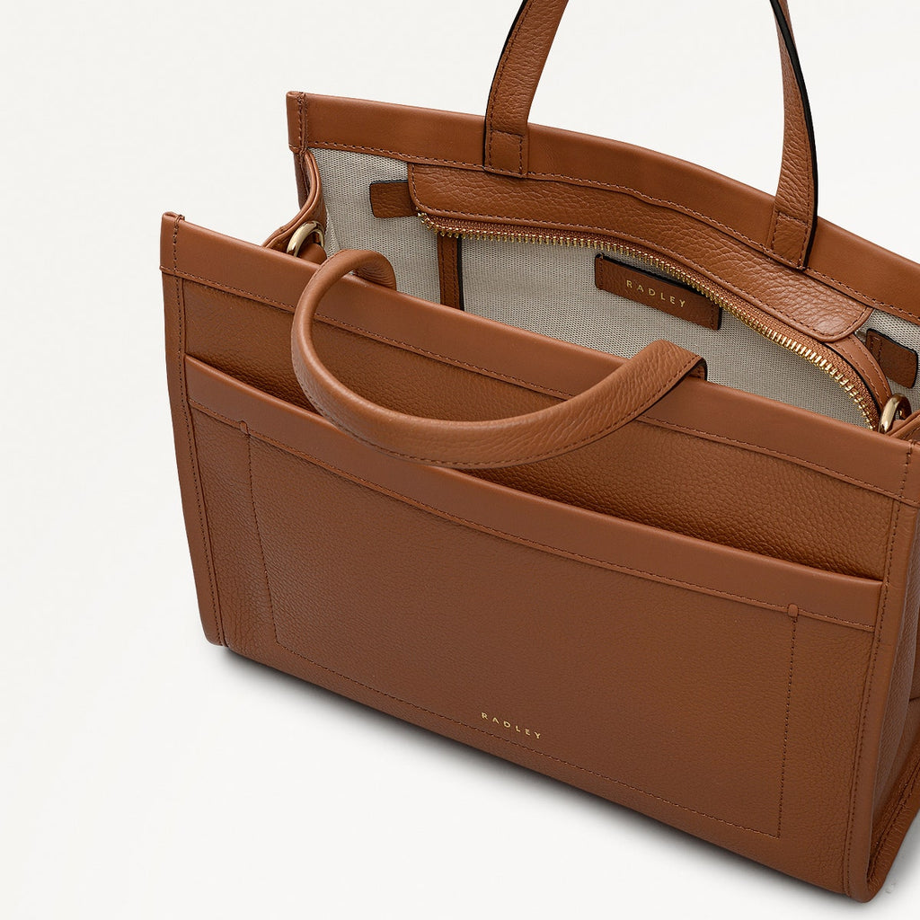 Alba Place Small Ziptop Grab Bag in Indus Tan - 111907