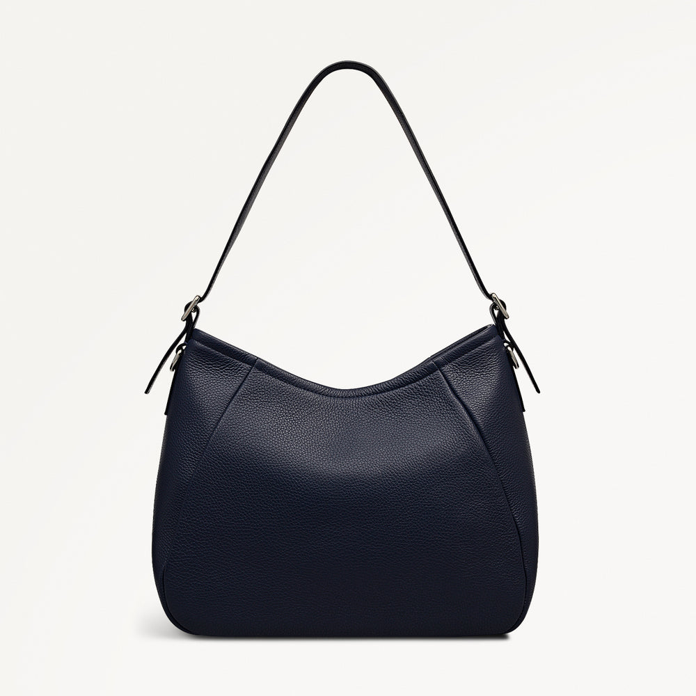Eastney Street Leather Medium Ziptop Shoulder Bag in Ink - 111923