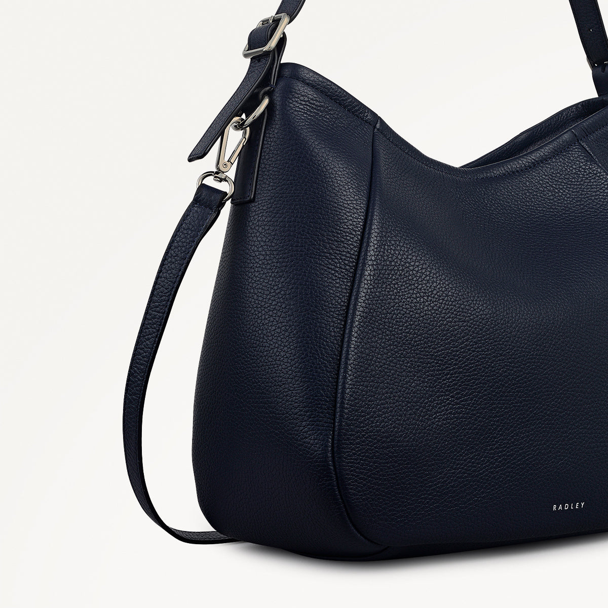 Eastney Street Leather Medium Ziptop Shoulder Bag in Ink - 111923