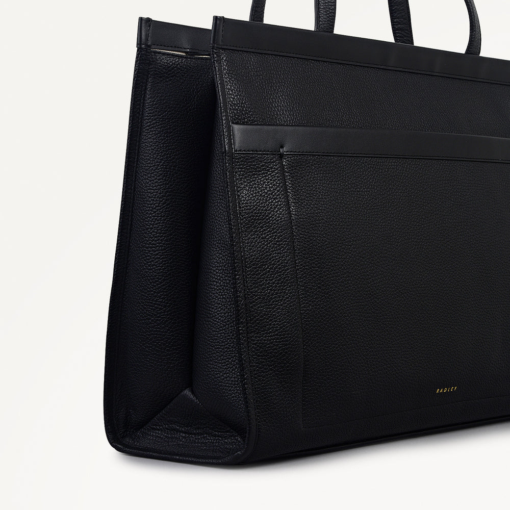 Alba Place Leather Large Ziptop Workbag Bag in Black - 111931