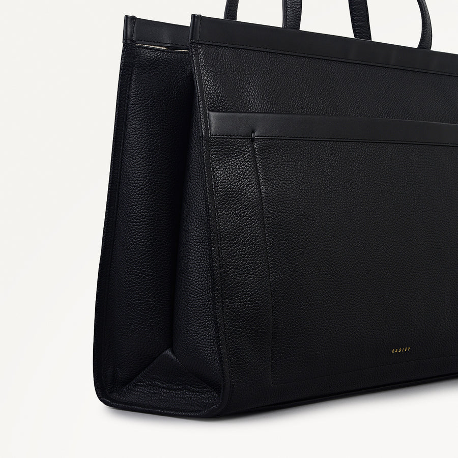 Alba Place Leather Large Ziptop Workbag Bag in Black - 111931