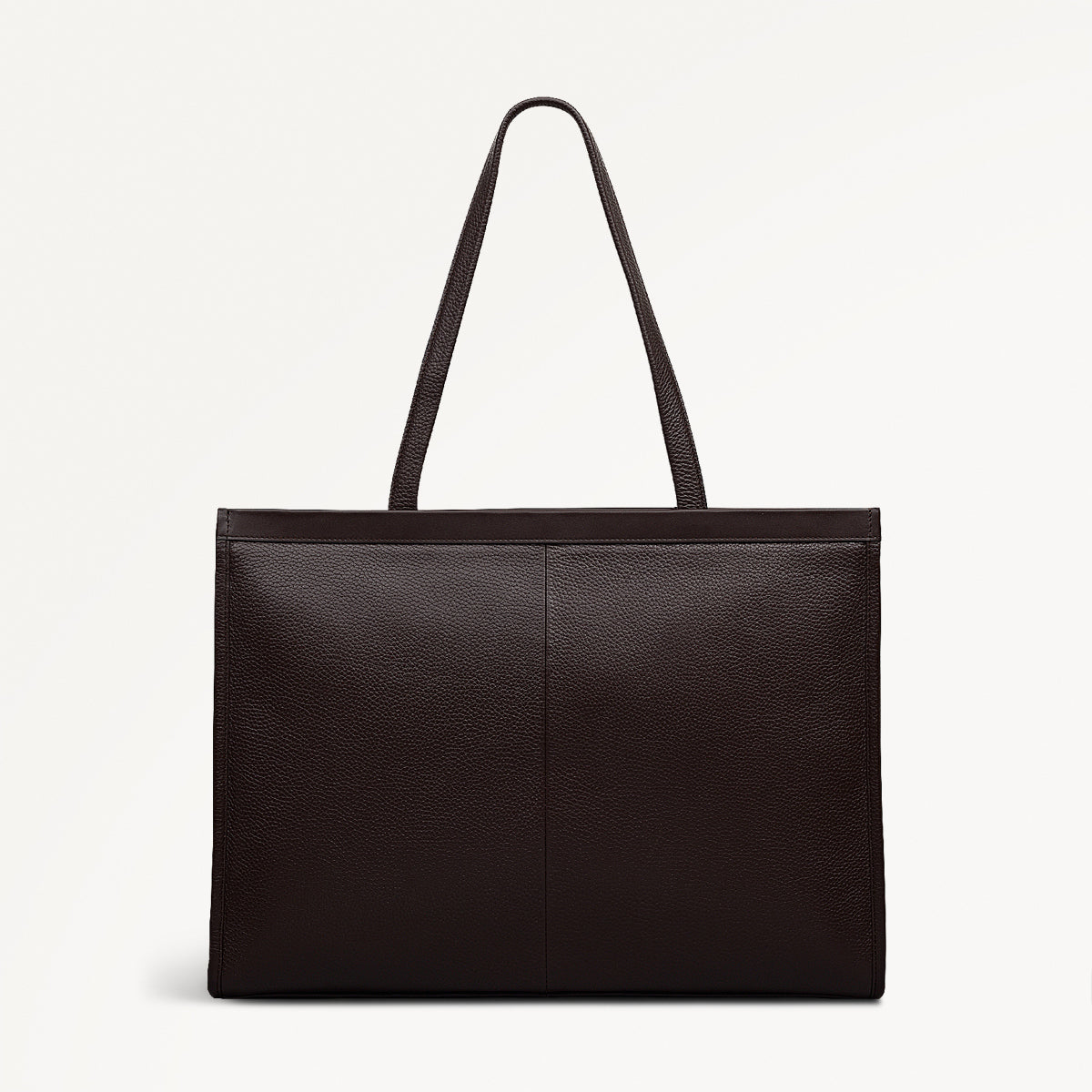 Alba Place Leather Large Ziptop Workbag Bag in Dark Oak - 111932
