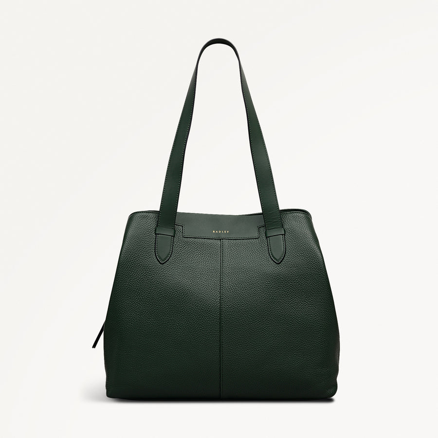 Piccardy Hill 2.0 Leather Medium Ziptop Shoulder Bag in Dragon - 111934