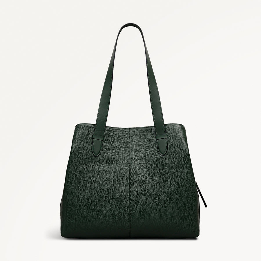 Piccardy Hill 2.0 Leather Medium Ziptop Shoulder Bag in Dragon - 111934