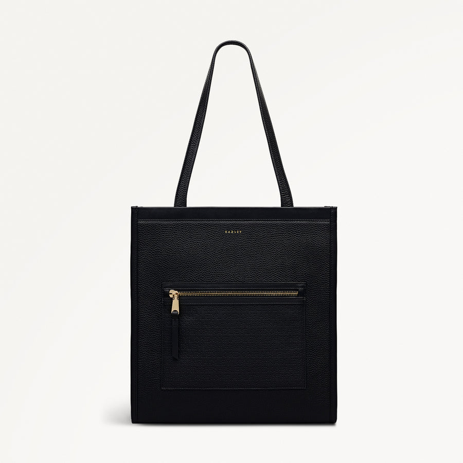 Alba Place - Logo Medium Ziptop Tote Black - 111936