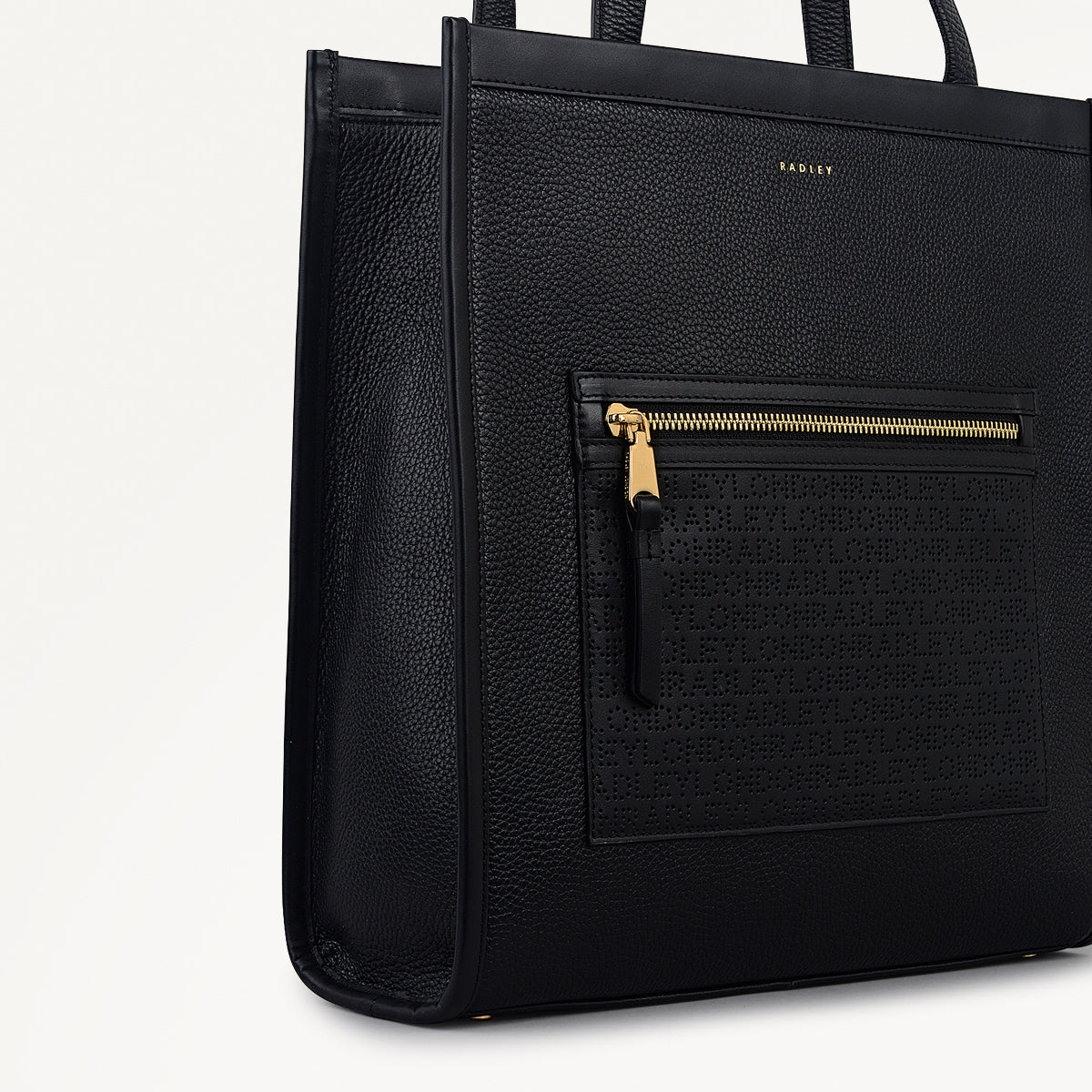 Alba Place - Logo Medium Ziptop Tote Black - 111936