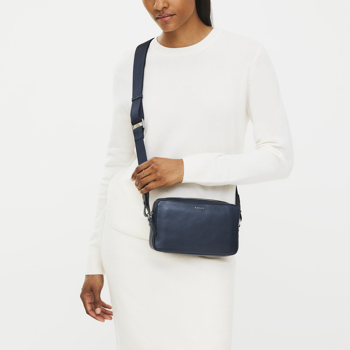 Tavistock Leather Mini Zip Around Cross Body Bag in Ink - 111944