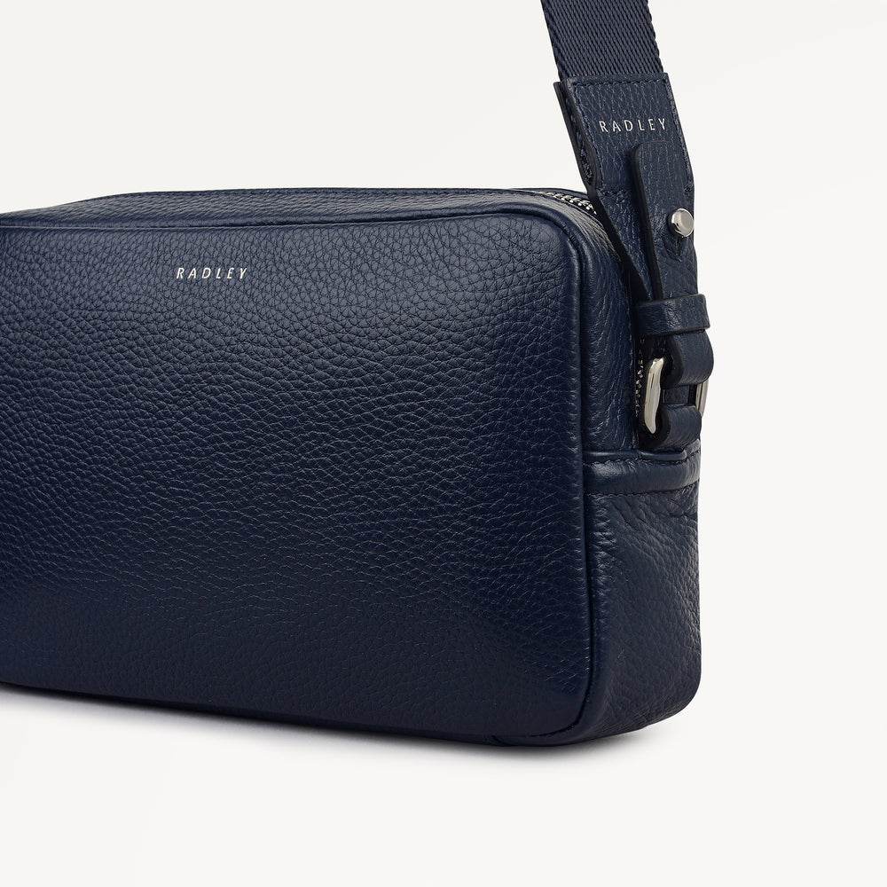 Tavistock Leather Mini Zip Around Cross Body Bag in Ink - 111944