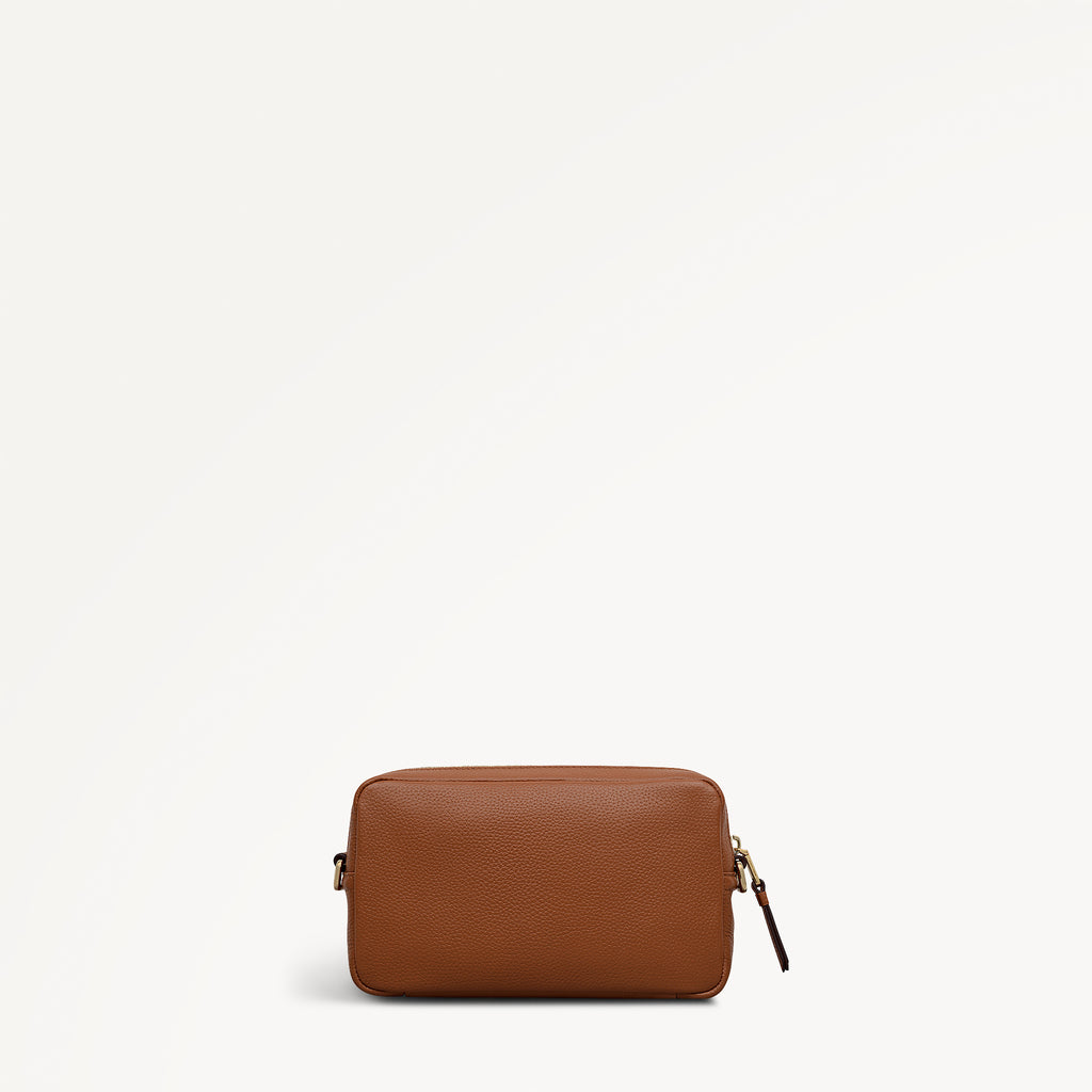Tavistock Leather Mini Zip Around Cross Body Bag in Indus Tan - 111946