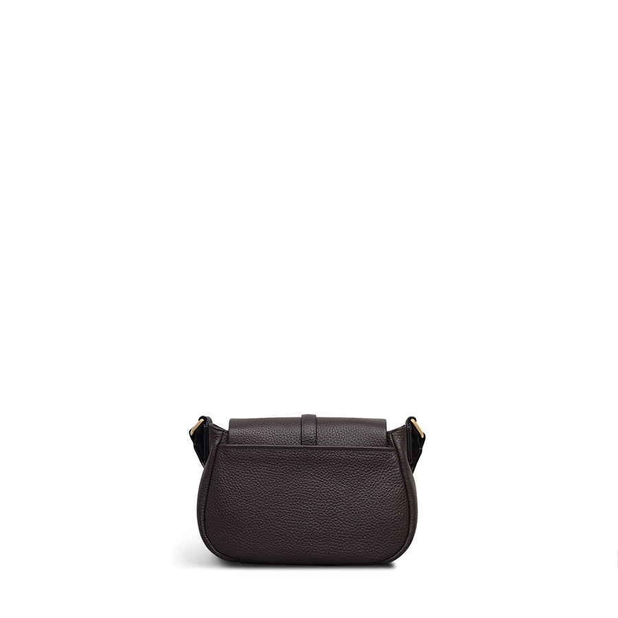 Lulworth Road Leather Mini Flapover Cross Body Bag in Thunder - 111948