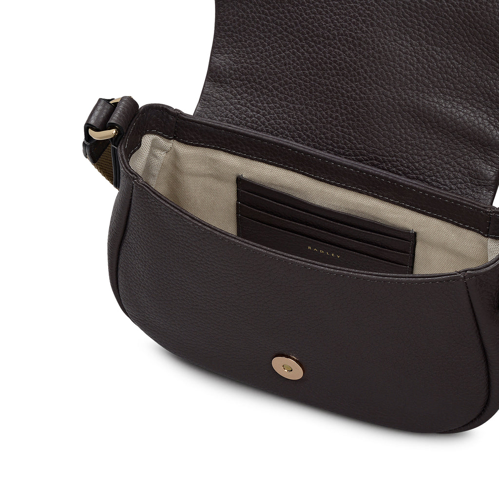 Lulworth Road Leather Mini Flapover Cross Body Bag in Thunder - 111948