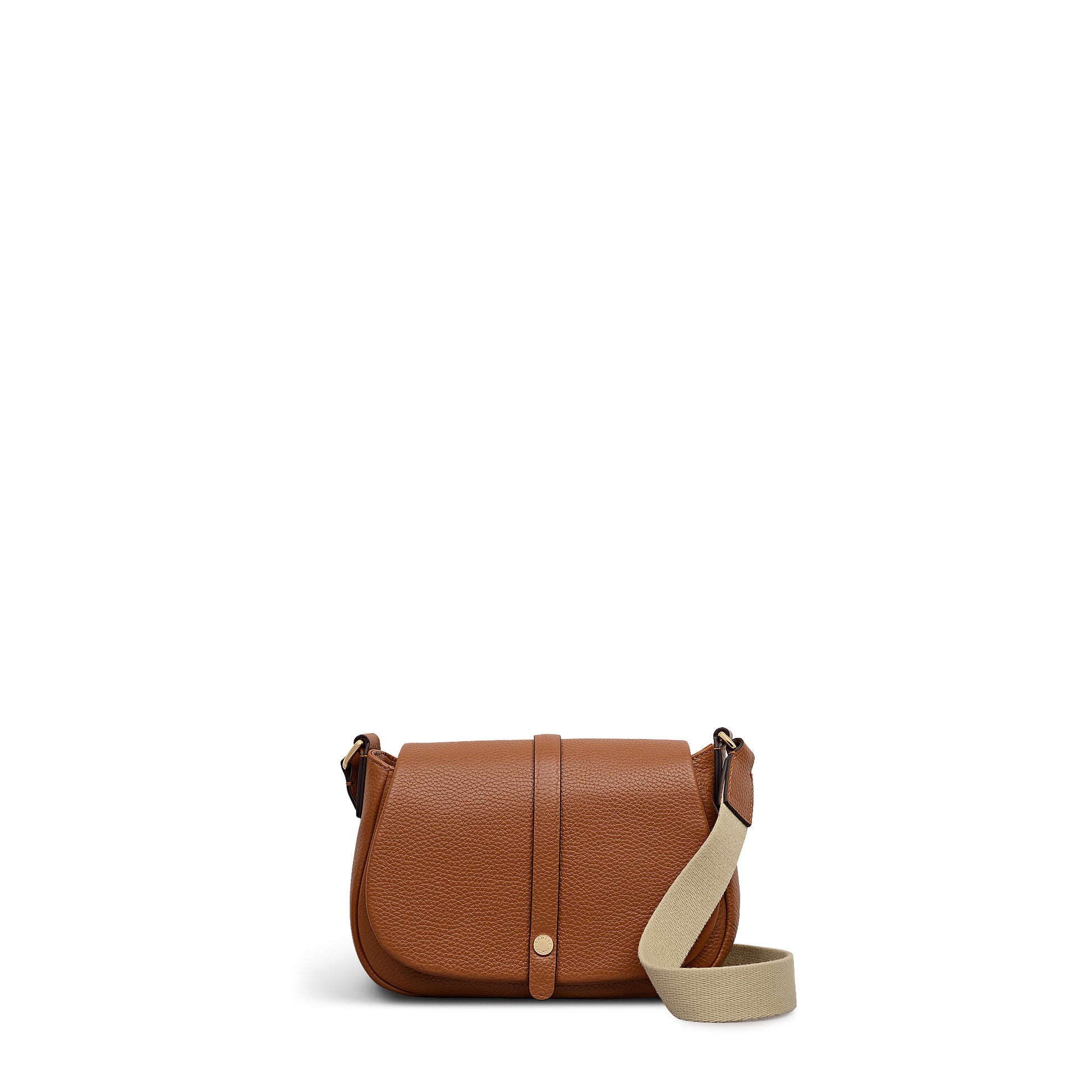 Lulworth Road Leather Mini Flapover Cross Body Bag in Indus Tan - 111949