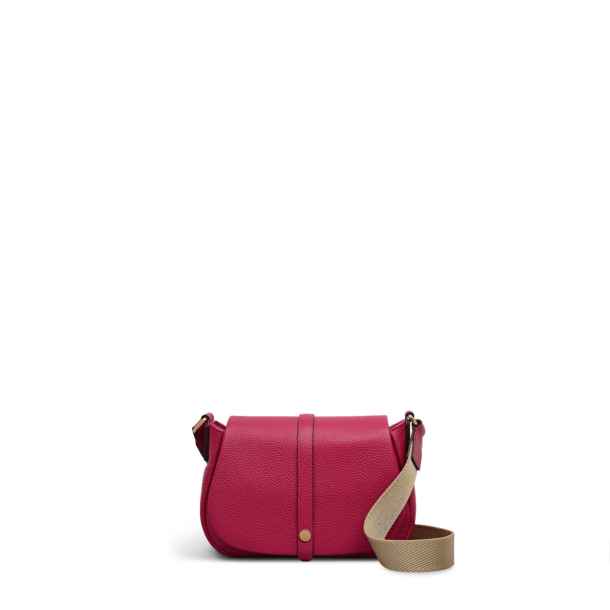 Lulworth Road Leather Mini Flapover Cross Body Bag in Dark Rose - 111950