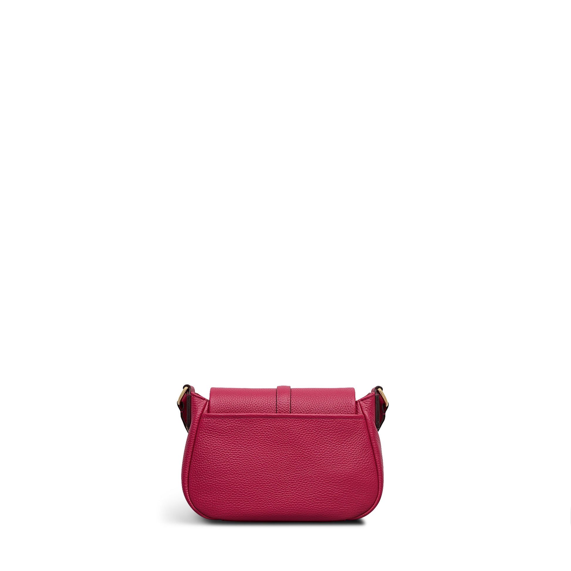 Lulworth Road Leather Mini Flapover Cross Body Bag in Dark Rose - 111950