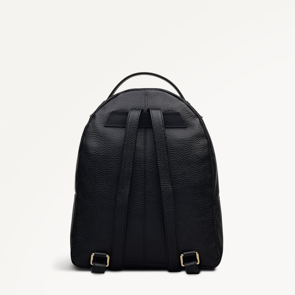 Dallington Leather Medium Zip Around Backpack in Black - 111954