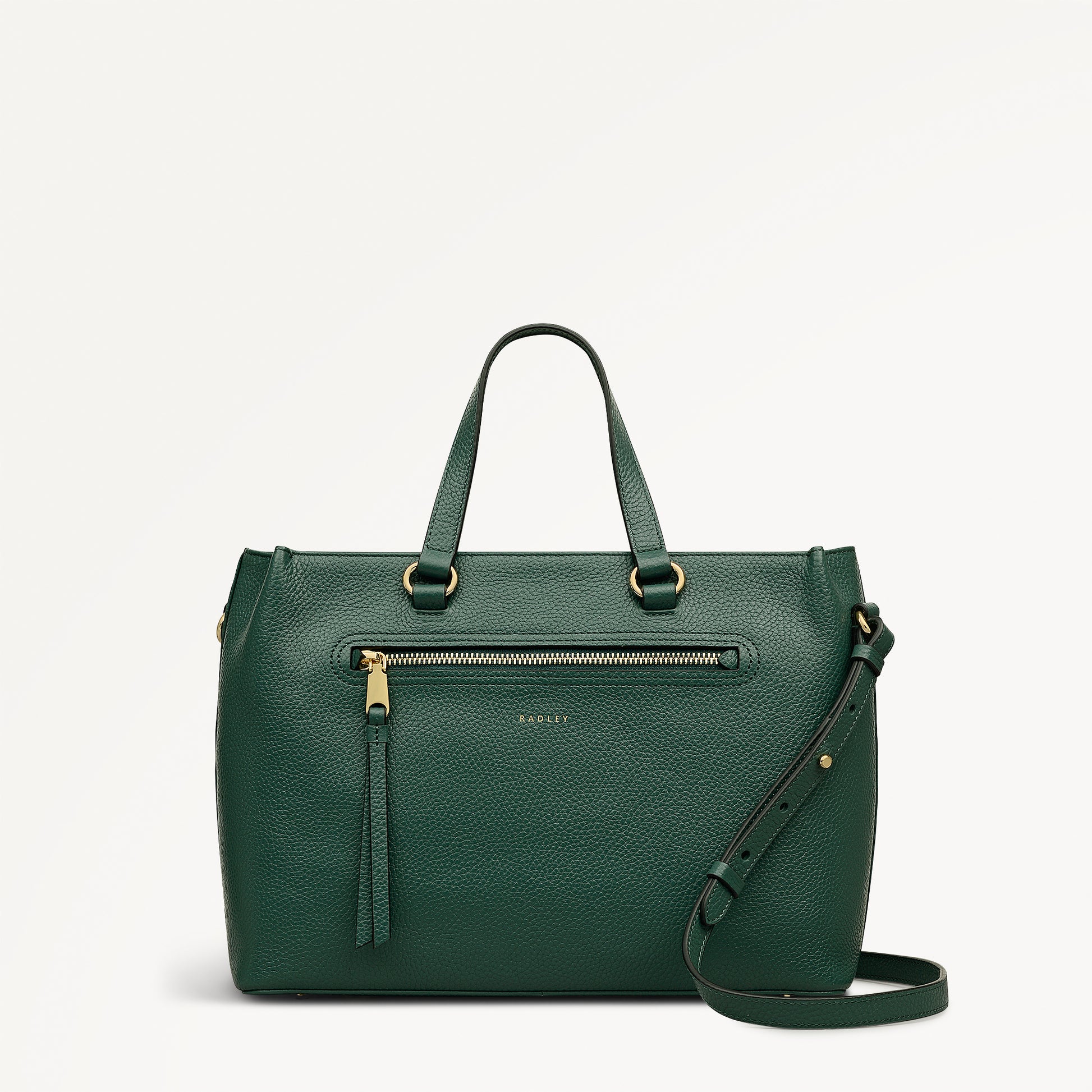 Pickwick Leather Medium Ziptop Grab Bag in Cedar - 111957