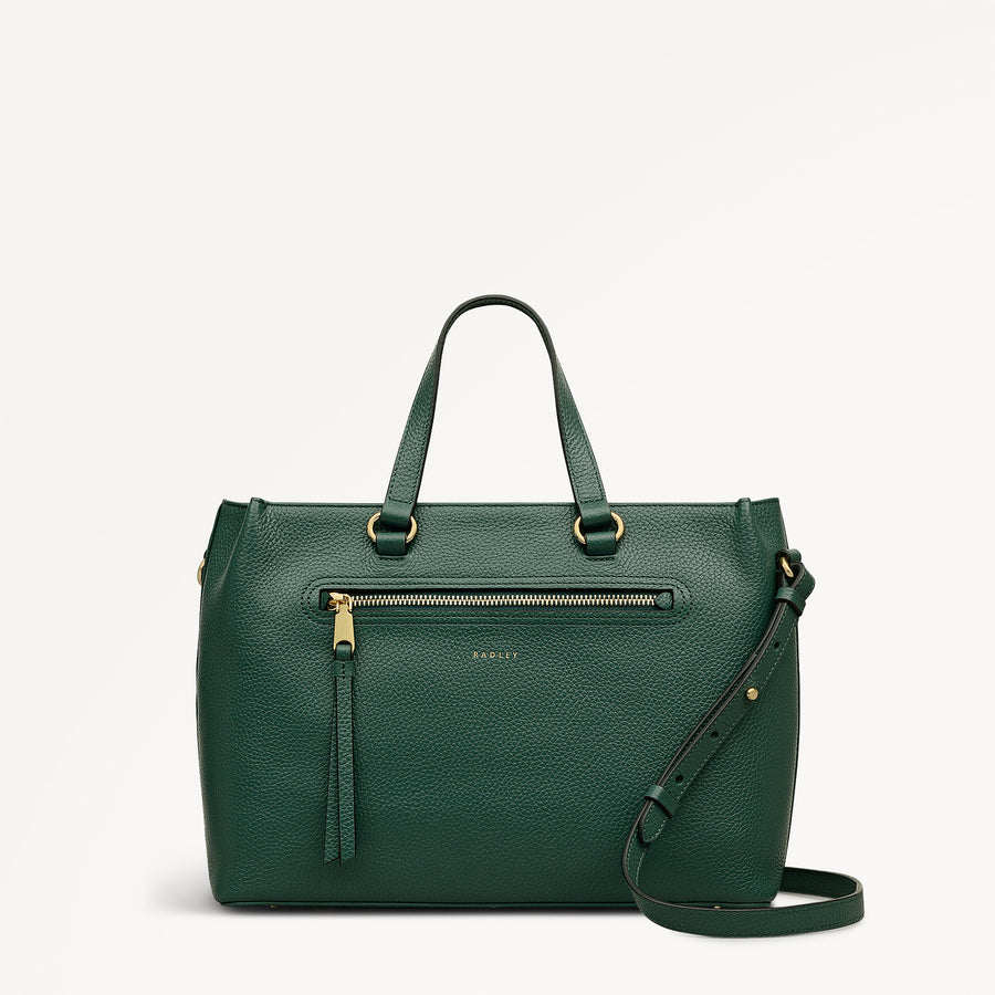 Pickwick Leather Medium Ziptop Grab Bag in Cedar - 111957