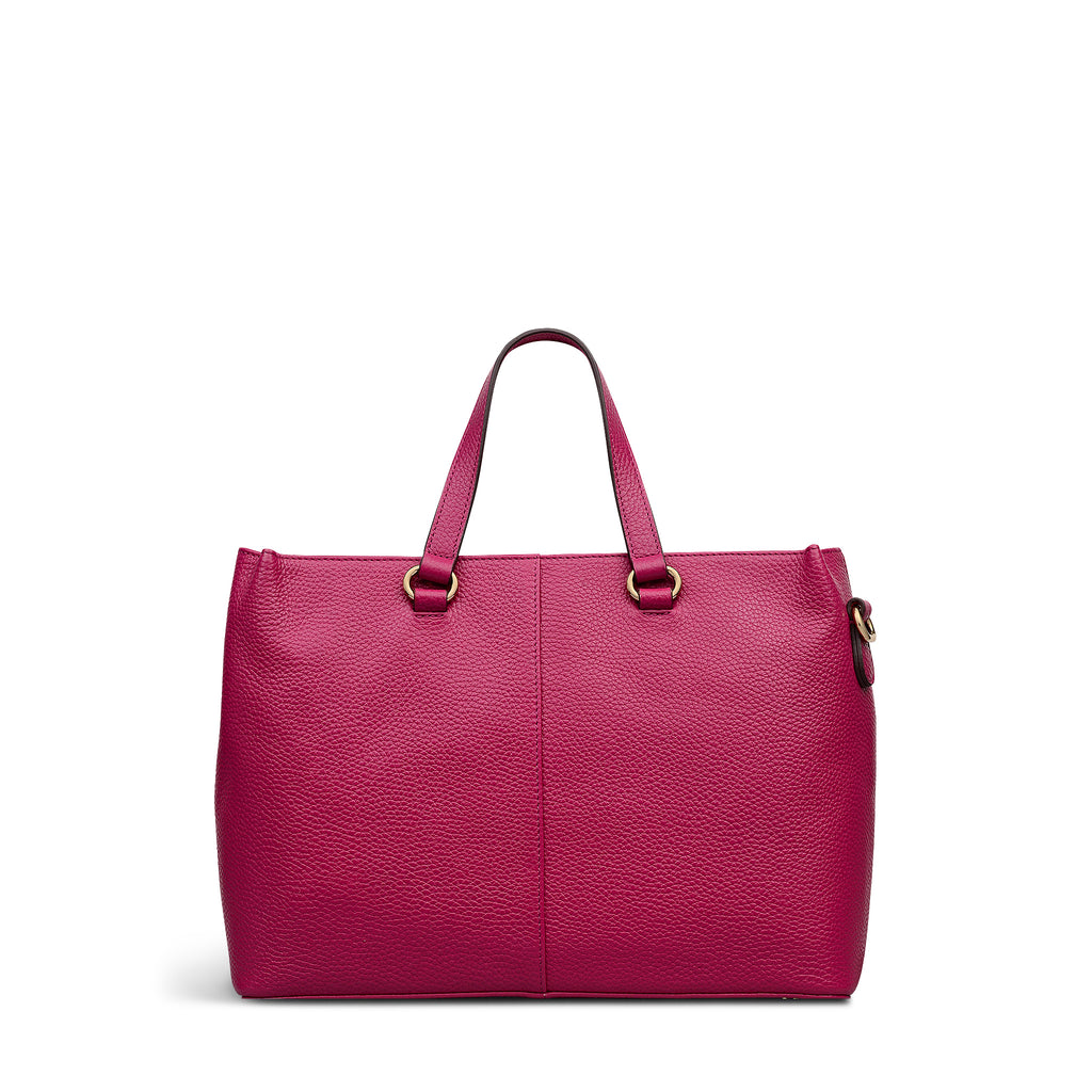 Pickwick Leather Medium Ziptop Grab Bag in Dark Rose - 111958