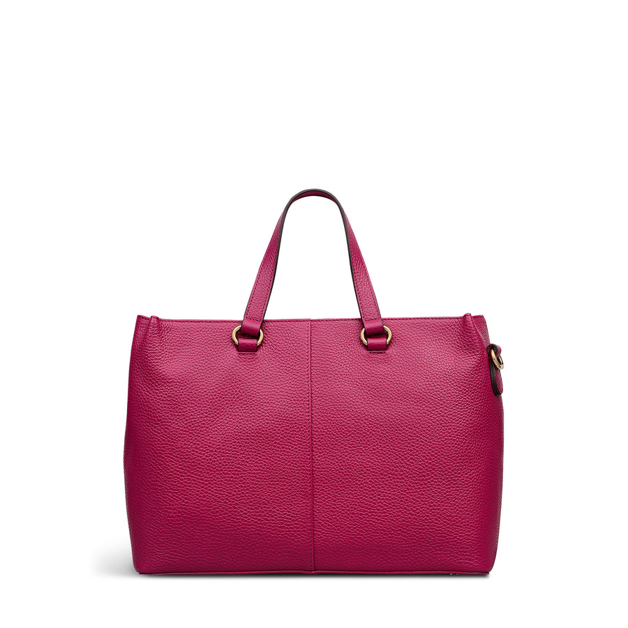 Pickwick Leather Medium Ziptop Grab Bag in Dark Rose - 111958