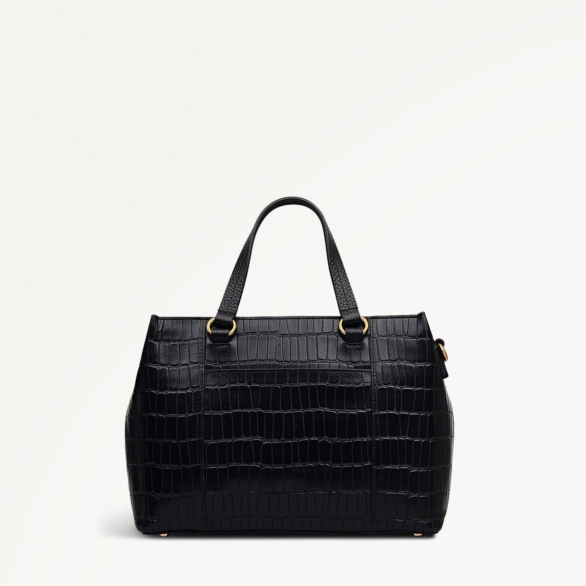 Eltham Mews Leather Small Ziptop Grab Bag in Black - 111961