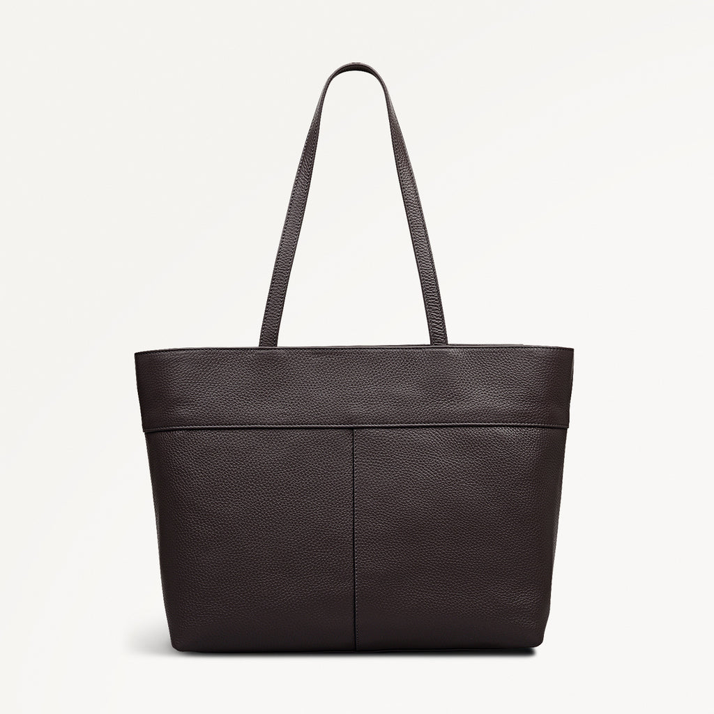 Fountain Road Leather Medium Ziptop Tote Bag in Thunder - 111963