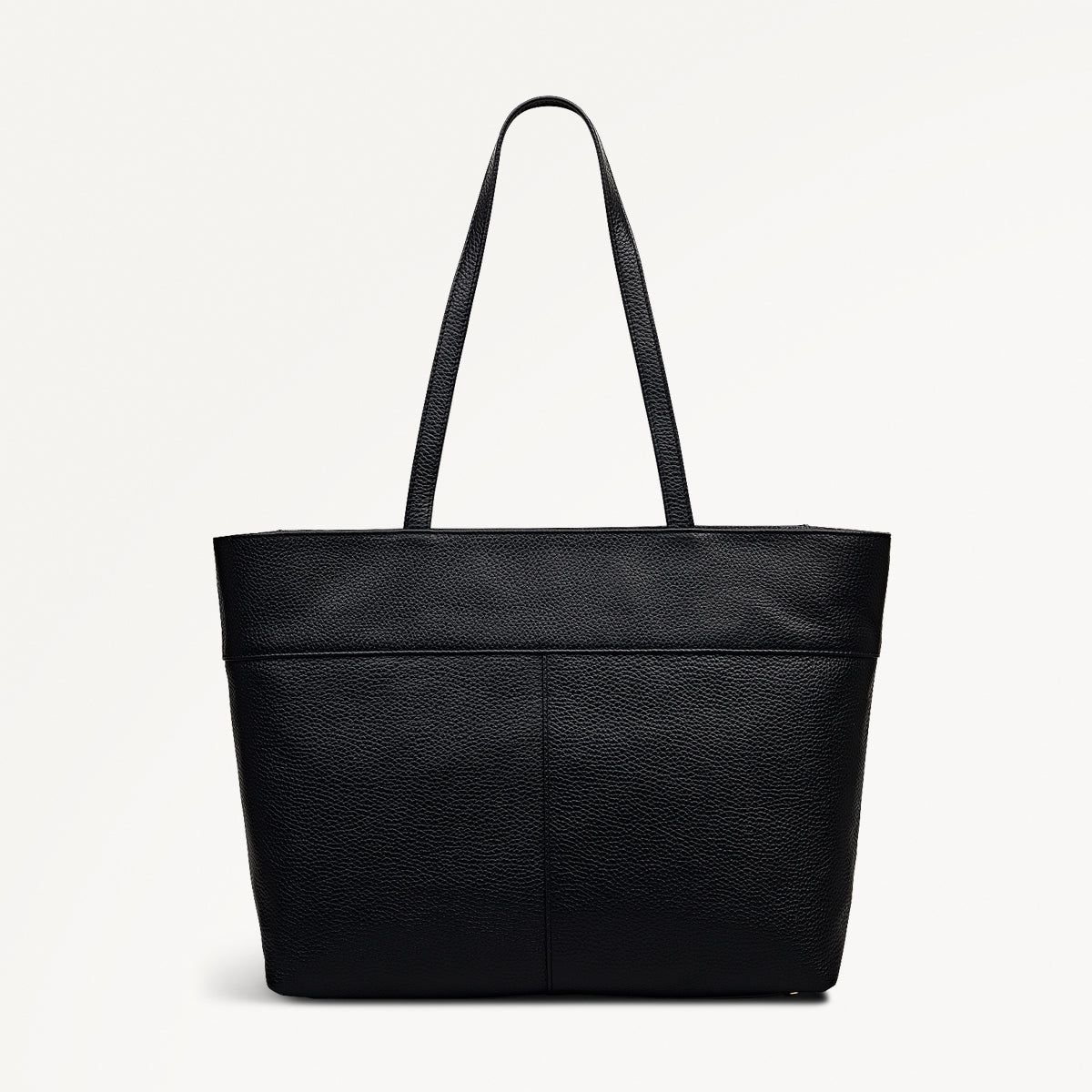 Fountain Road Leather Medium Ziptop Tote Bag in Black - 111964