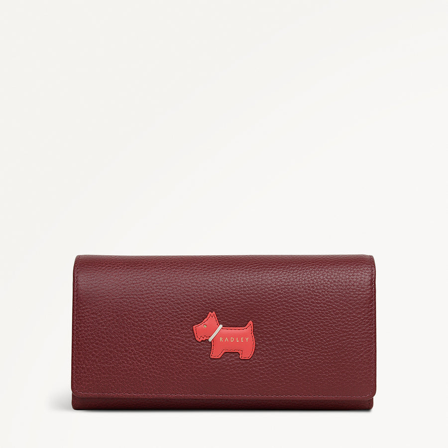 Loyal Radley Leather Extra Large Flapover Wallet in Merlot - 111970