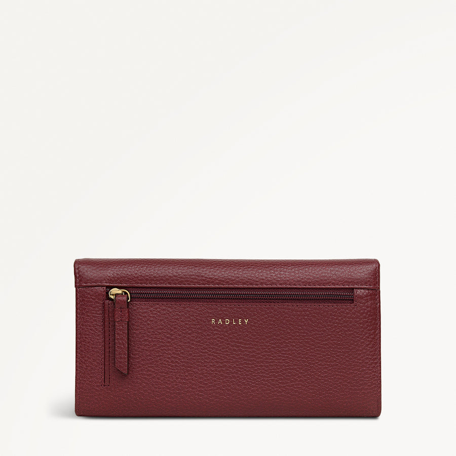 Loyal Radley Leather Extra Large Flapover Wallet in Merlot - 111970