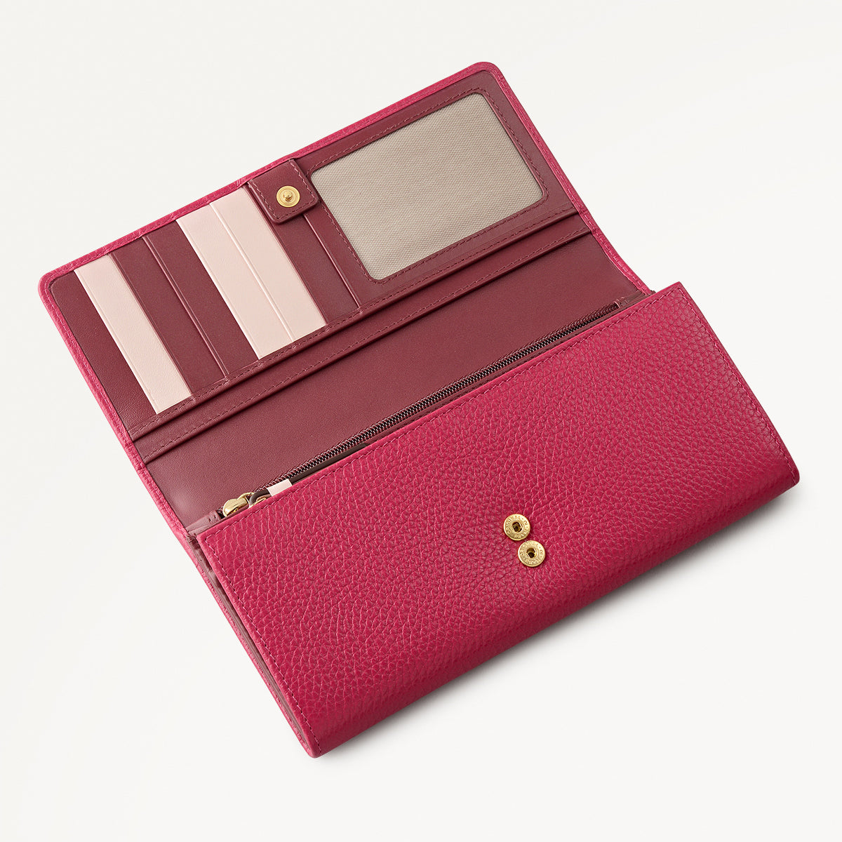 Loyal Radley Leather Extra Large Flapover Purse in Dark Rose - 111971