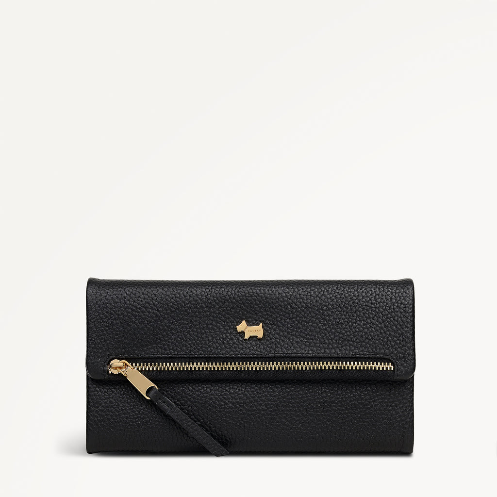 Pickwick Leather Large Flapover Wallet in Black - 111973