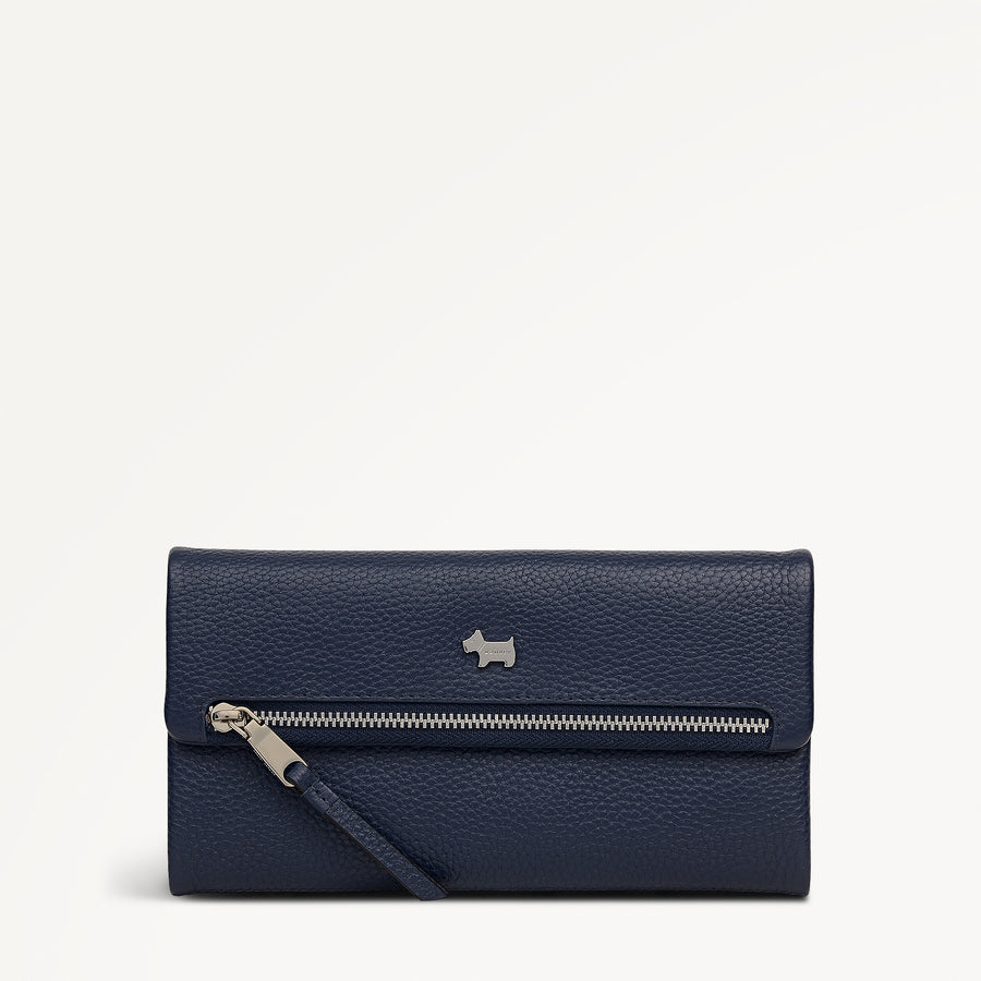 Pickwick Leather Large Flapover Wallet in Ink - 111975