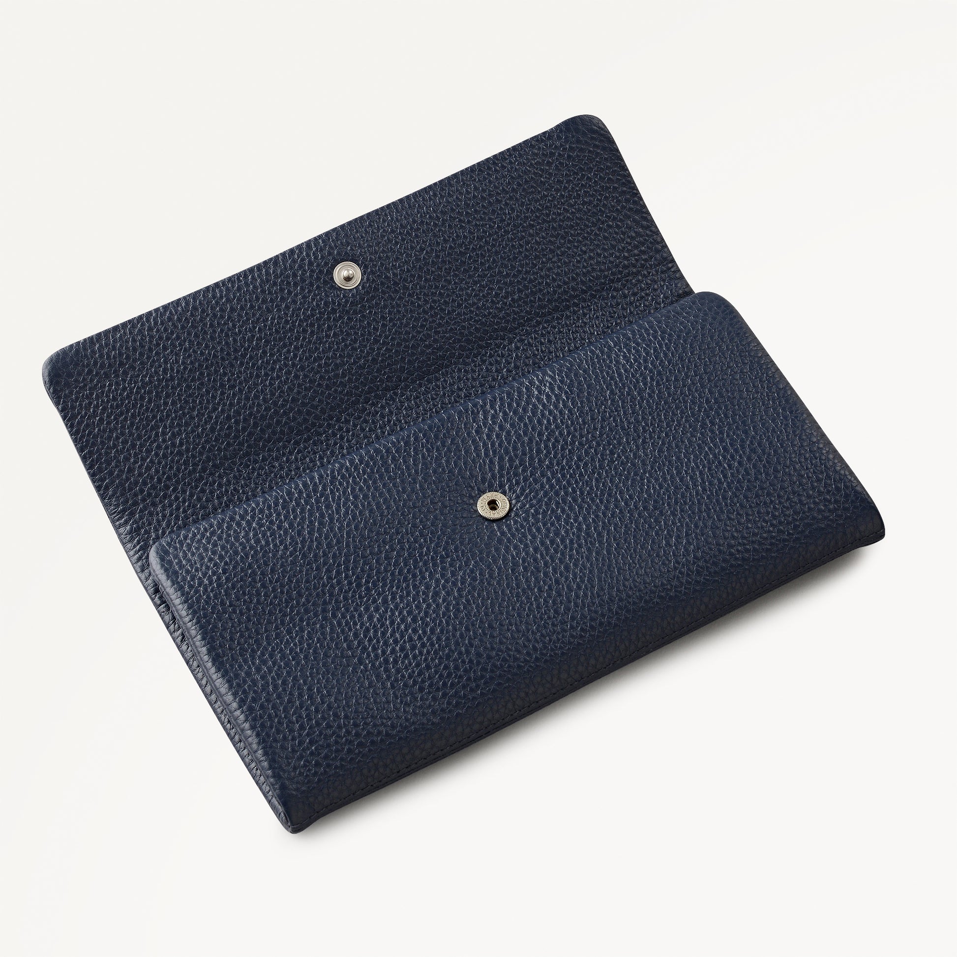 Pickwick Leather Large Flapover Wallet in Ink - 111975
