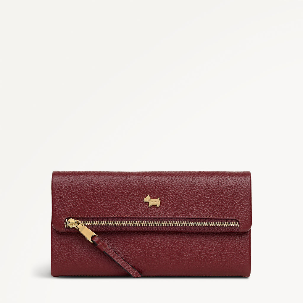 Pickwick Leather Large Flapover Wallet in Merlot - 111976