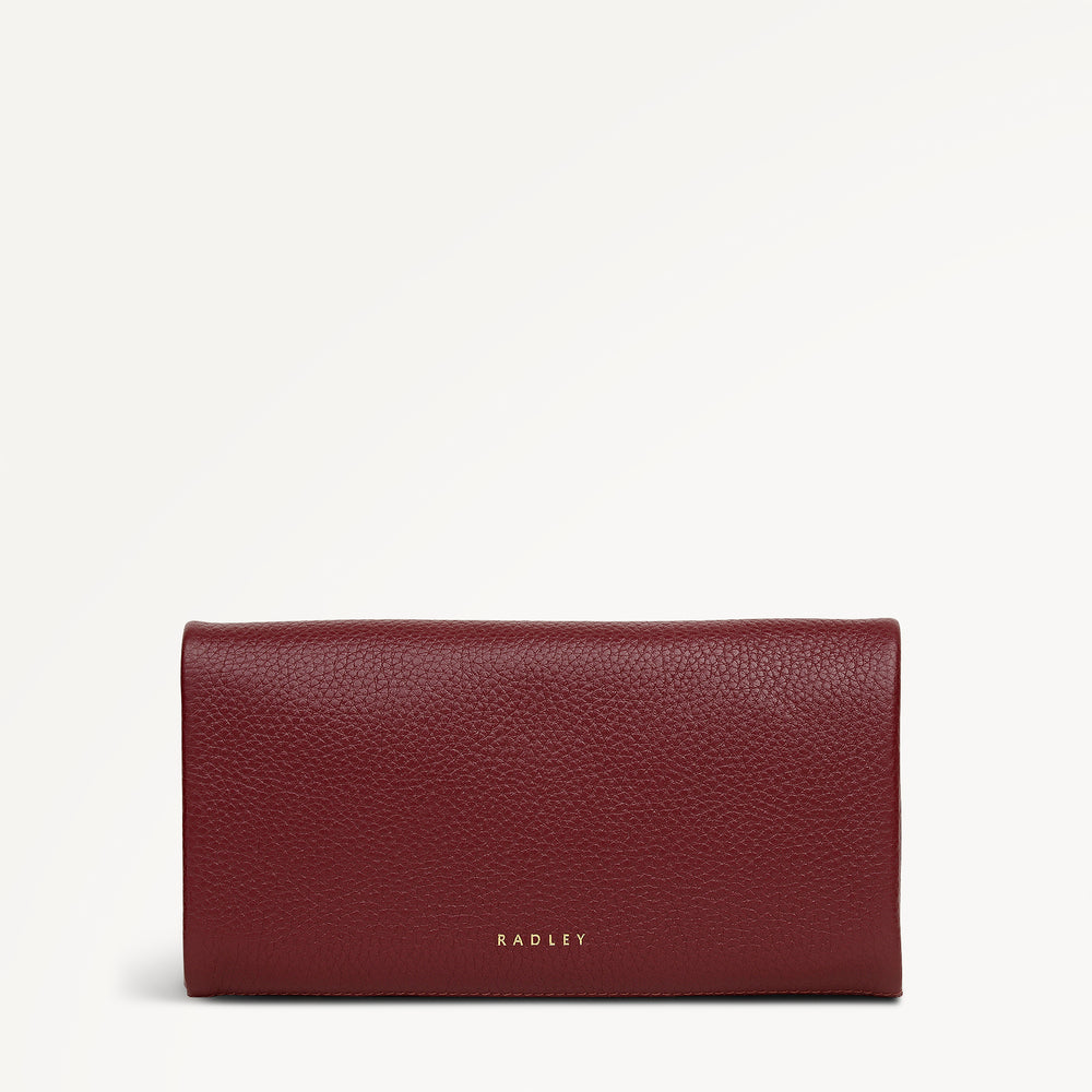 Pickwick Leather Large Flapover Wallet in Merlot - 111976