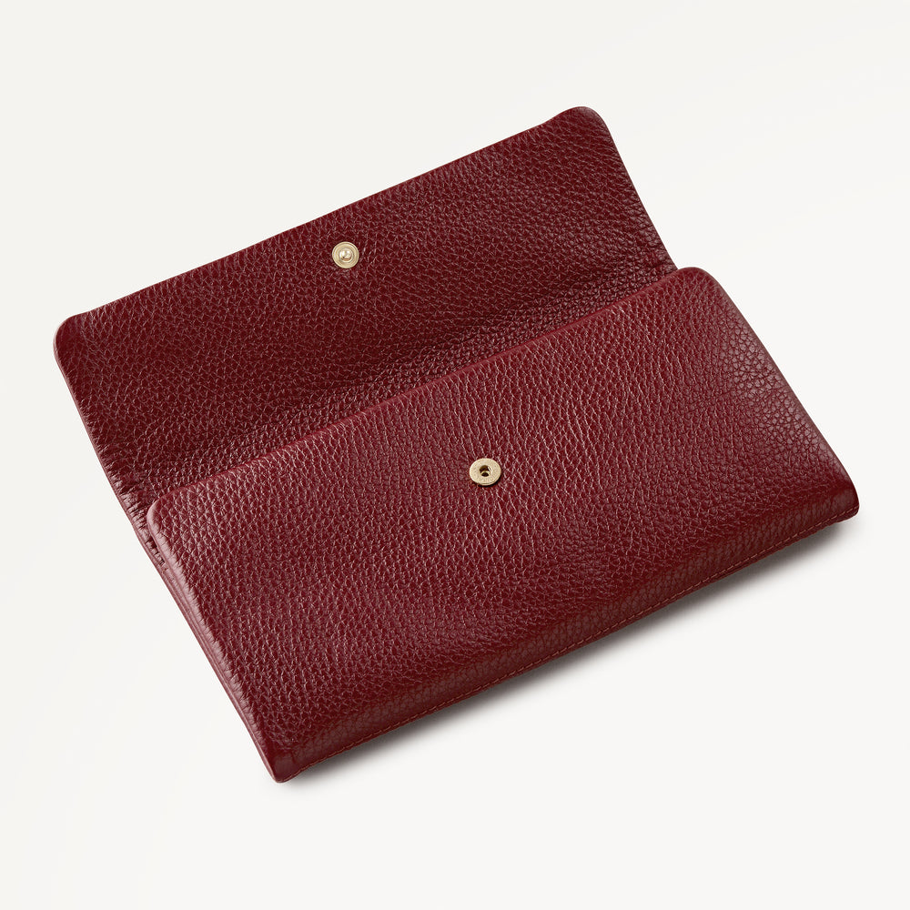 Pickwick Leather Large Flapover Wallet in Merlot - 111976