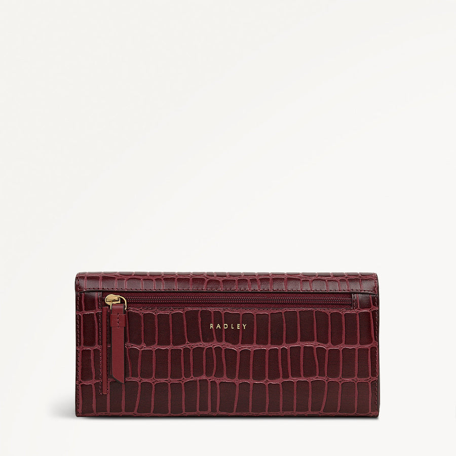Eltham Mews Leather Large Flapover Wallet in Merlot - 111981